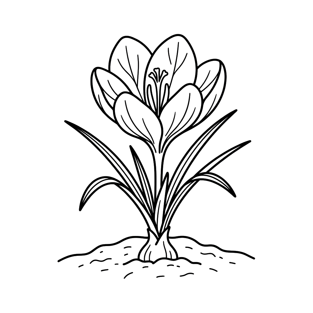 Azafrán Crocus 13 lindas páginas para colorear Azafrán Crocus