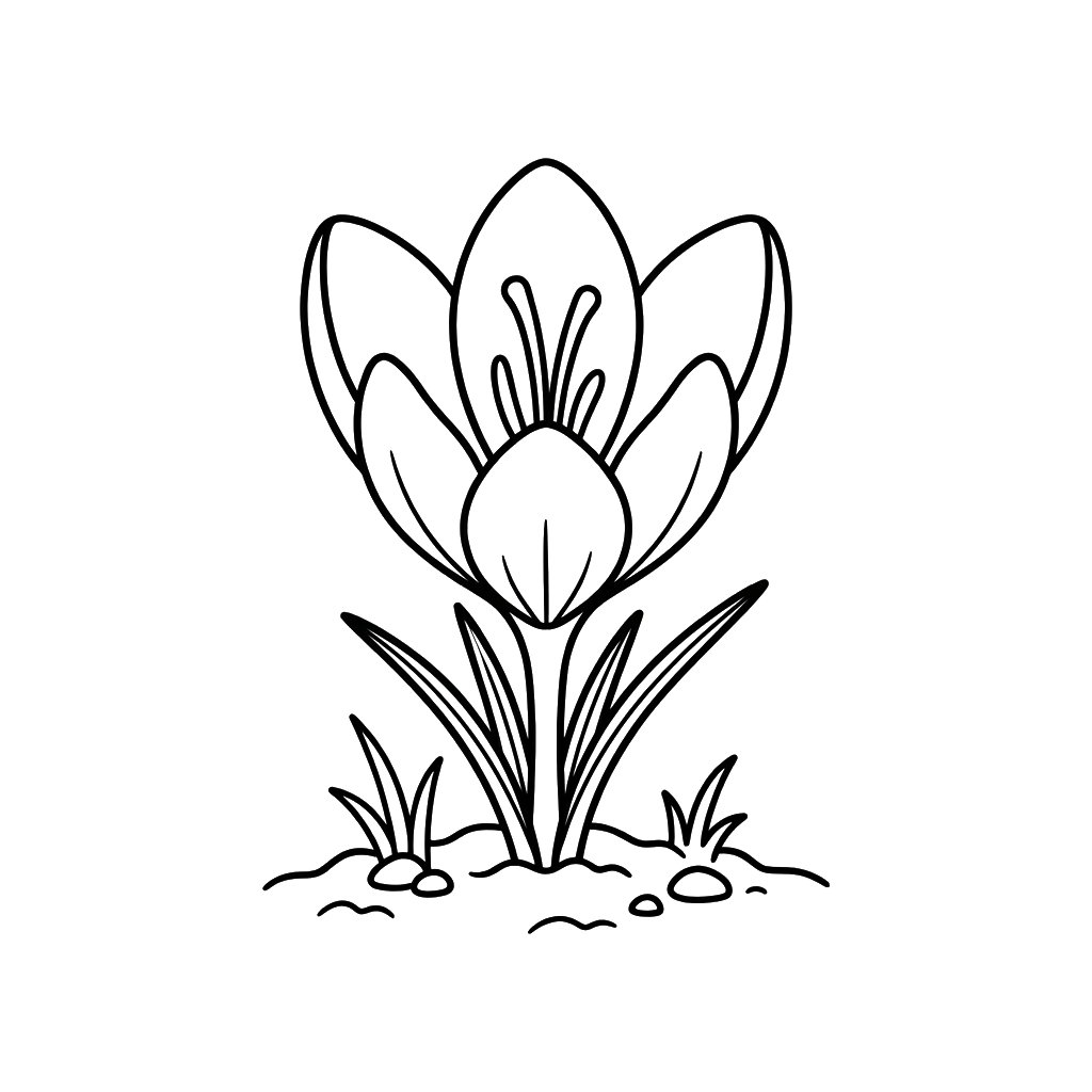 Azafrán Crocus 14 páginas para colorear fáciles de Azafrán Crocus
