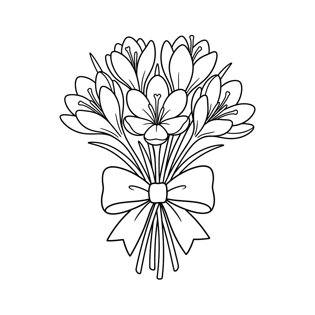 Azafrán Crocus 4 páginas para colorear gratis Azafrán Crocus para adultos
