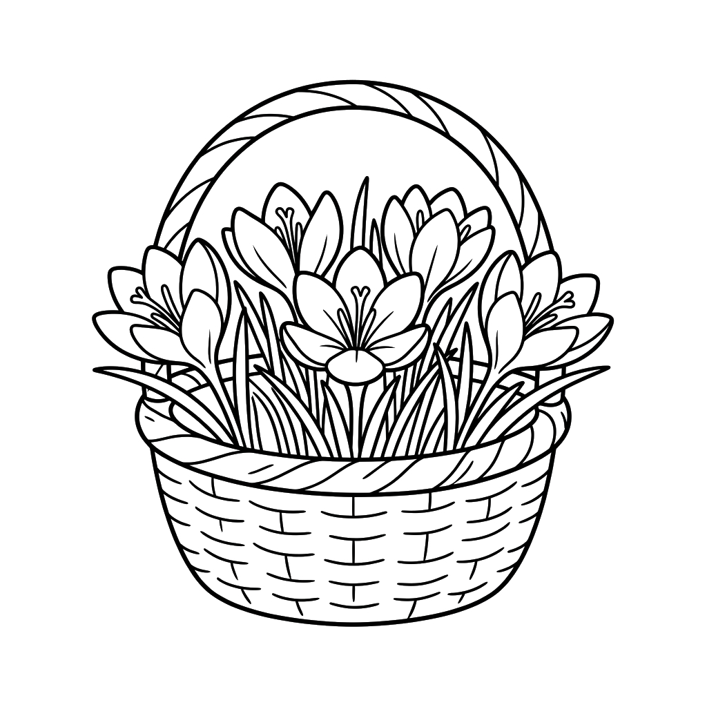 Azafrán Crocus 6 colorear páginas de Azafrán Crocus
