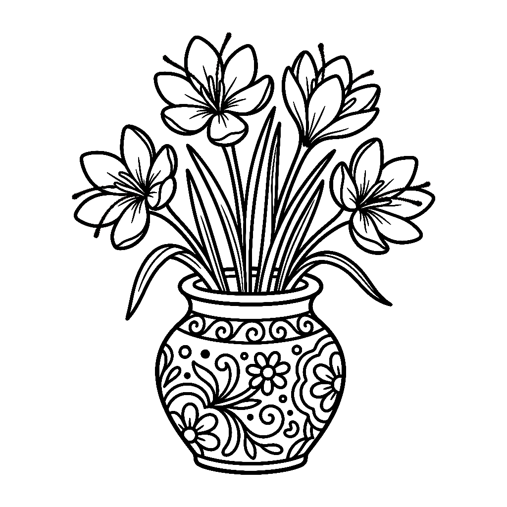 Azafrán Crocus 16 páginas para colorear Azafrán Crocus imprimibles gratis 1