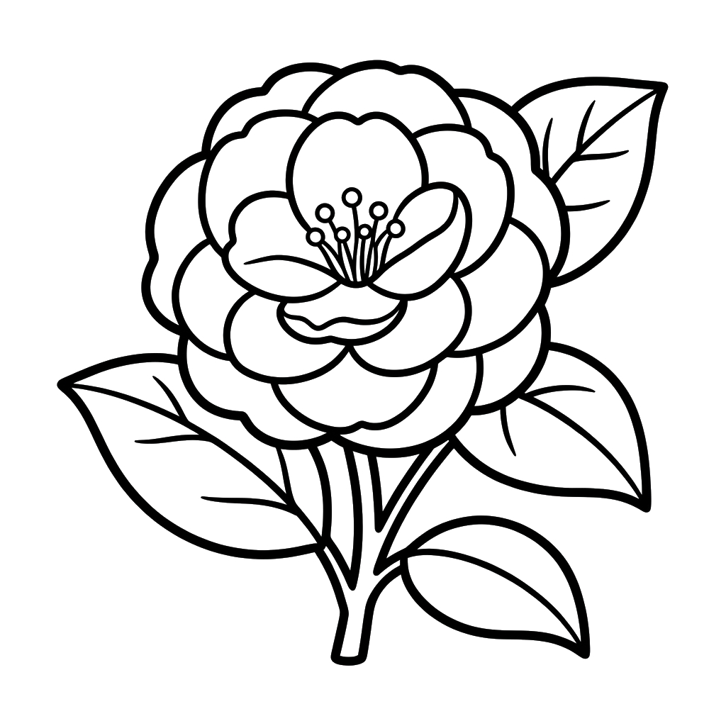 Camelia para colorear