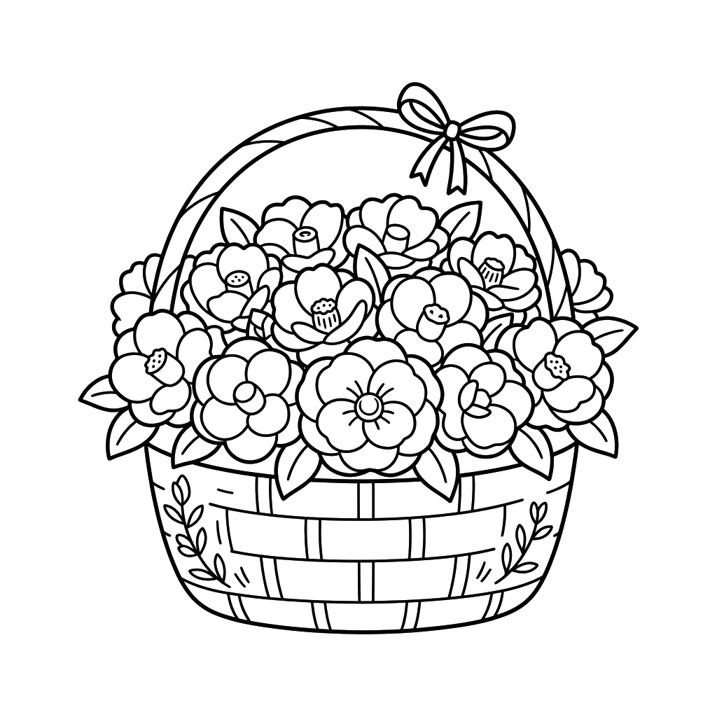 páginas para colorear para adultos Camelia
