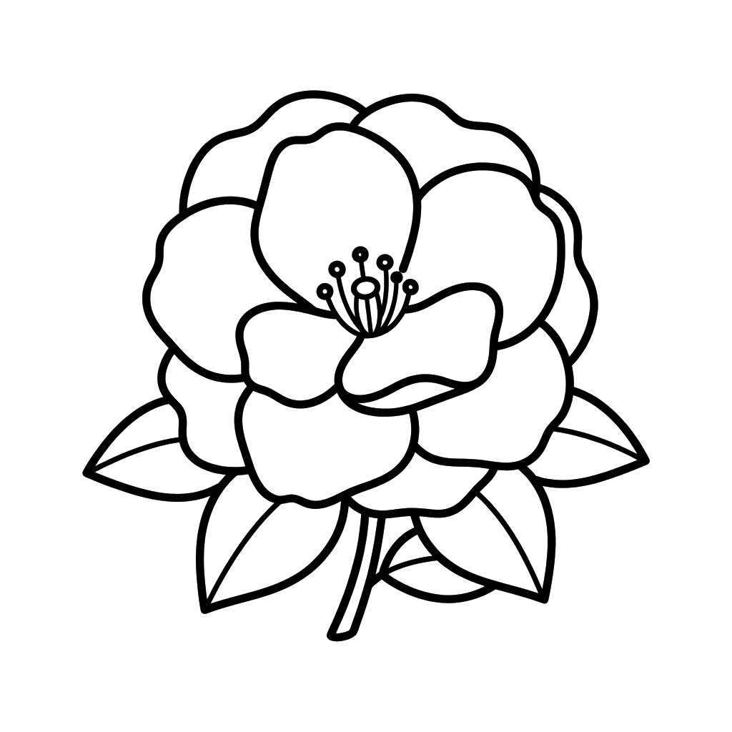Camelia páginas para colorear para imprimir 1