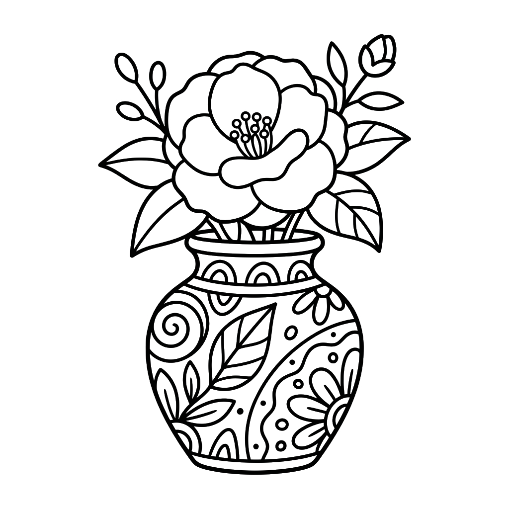 páginas para colorear gratis Camelia para adultos