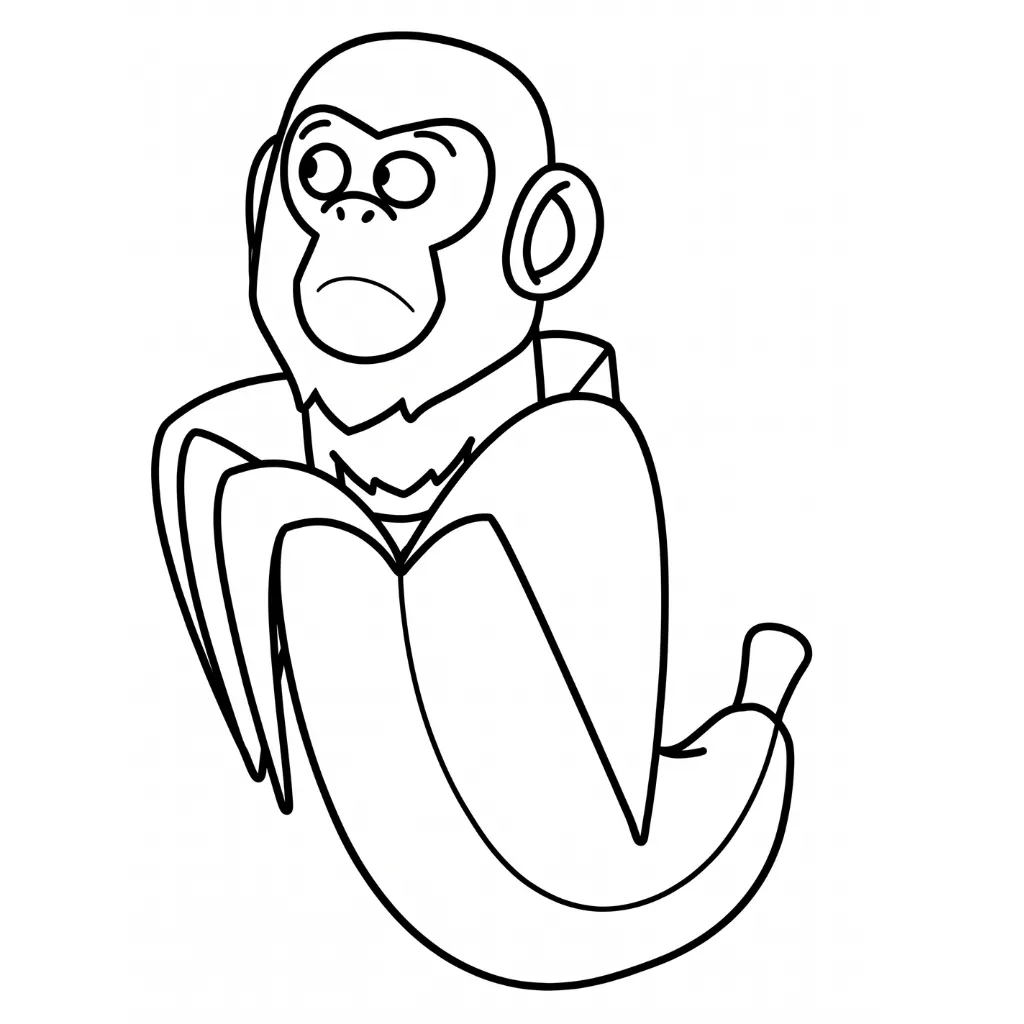 páginas para colorear imprimibles Chimpanzini Bananini