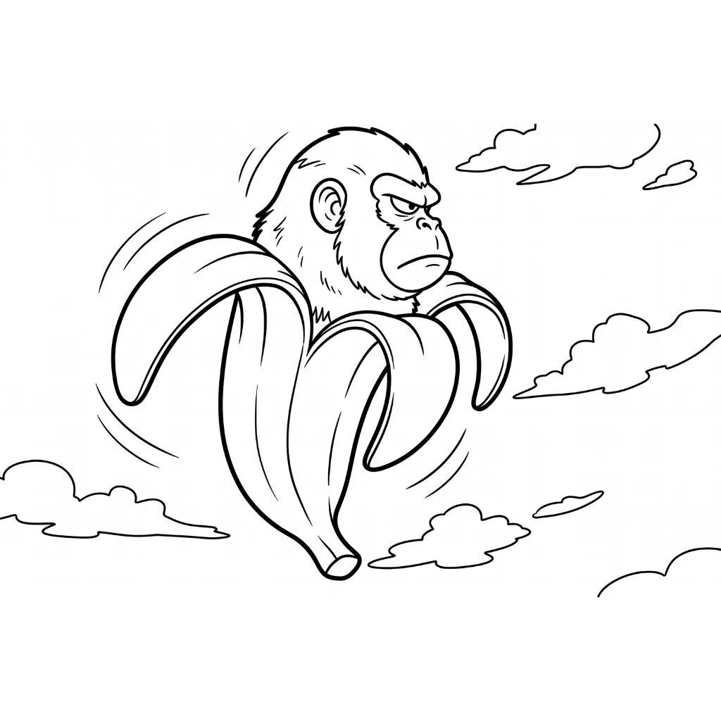 páginas para colorear para niños Chimpanzini Bananini
