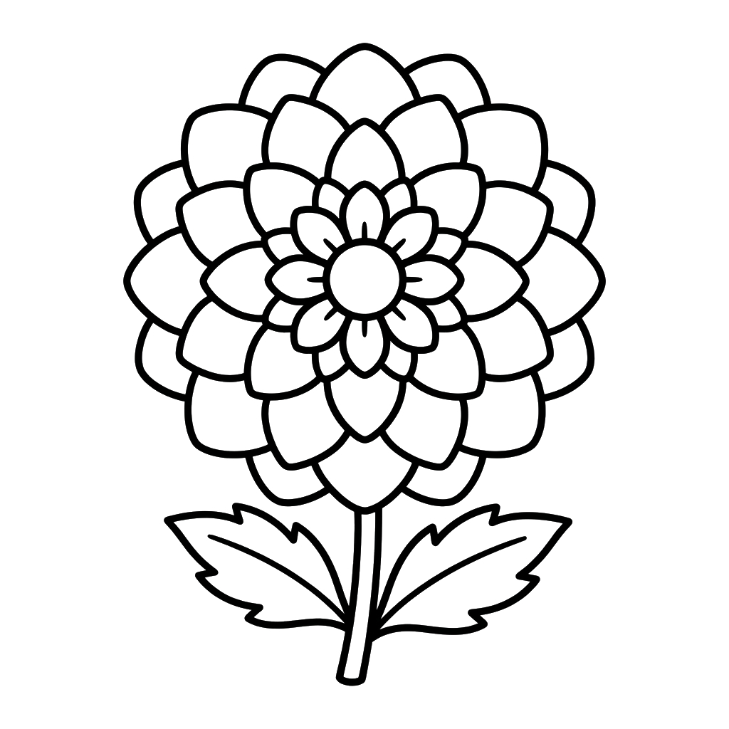 páginas para colorear lindas y fáciles de Dalia