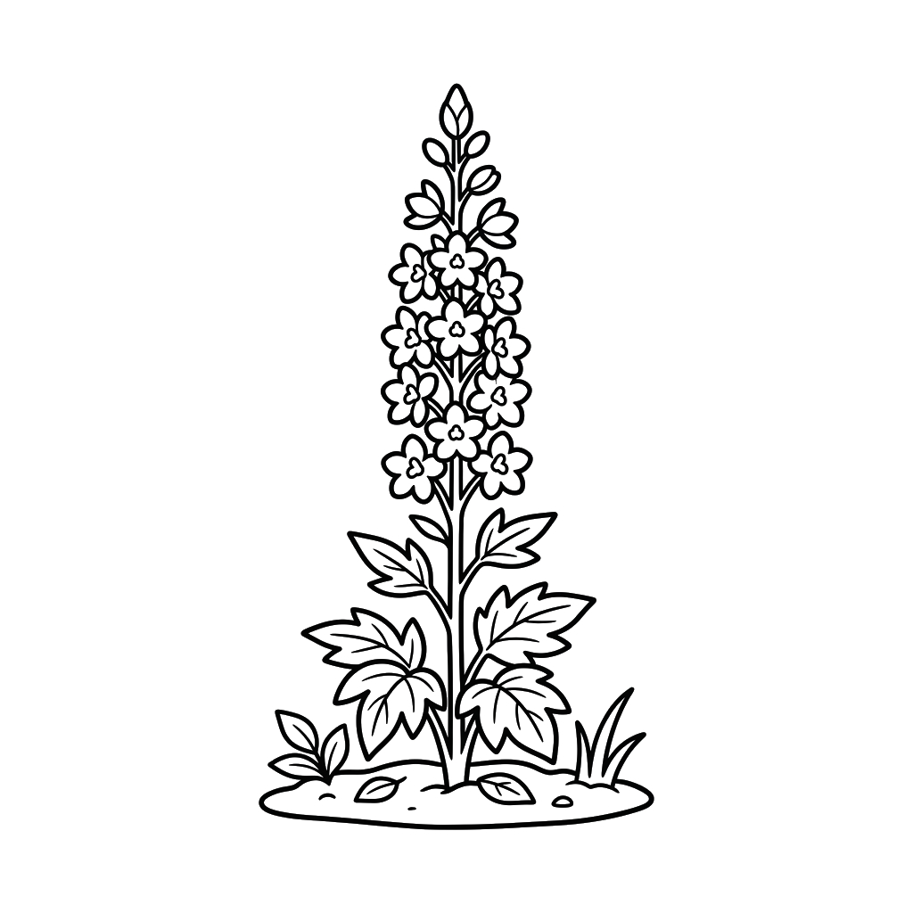 Delphinium 10 Delphinium dibujos para colorear