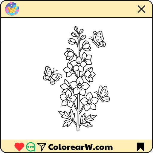 Delphinium para colorear thumbnail