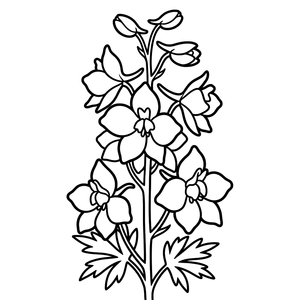Delphinium 16 páginas para colorear Delphinium imprimibles gratis