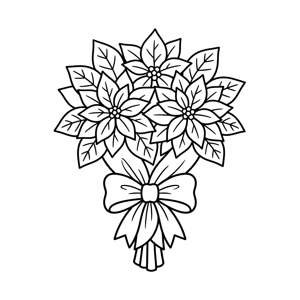 páginas para colorear gratis Flor de Pascua