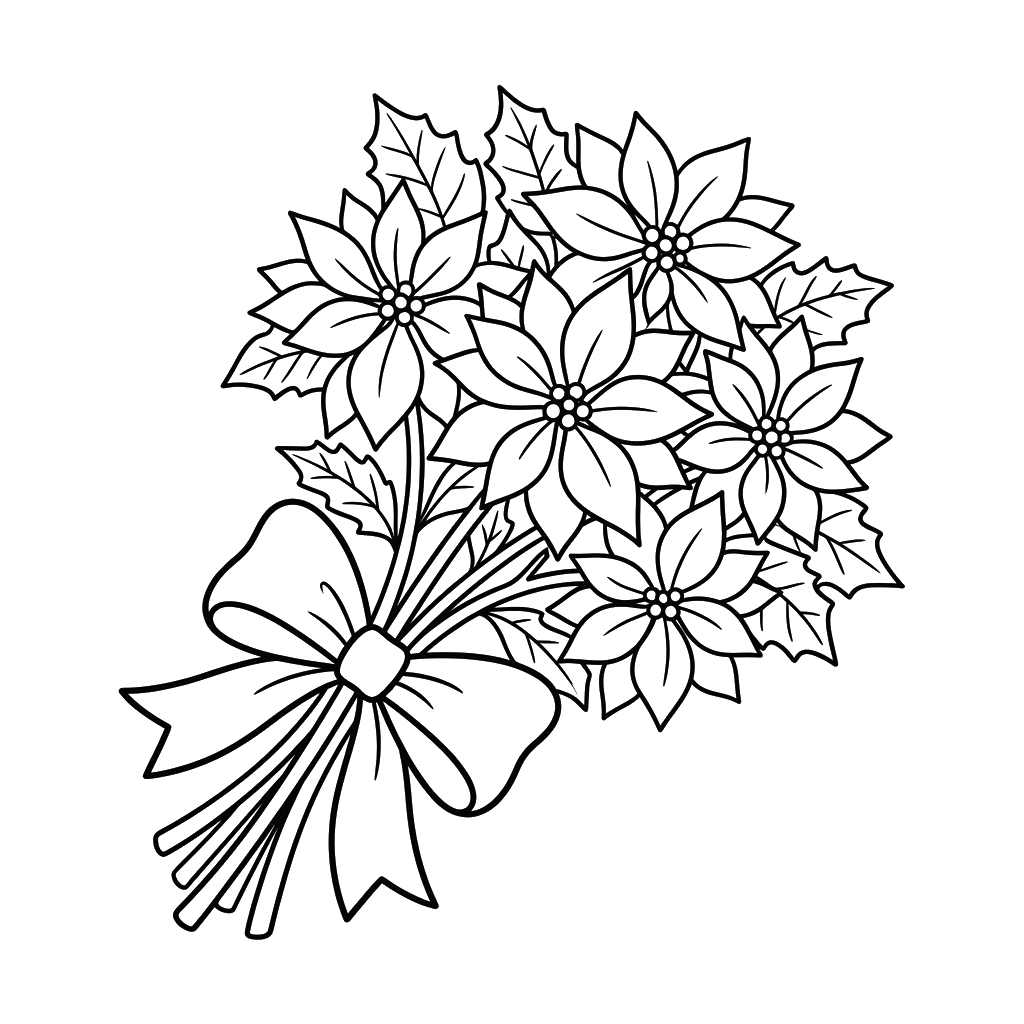 dibujos para colorear Flor de Pascua