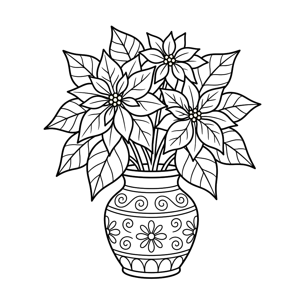 Flor de Pascua páginas para colorear gratis