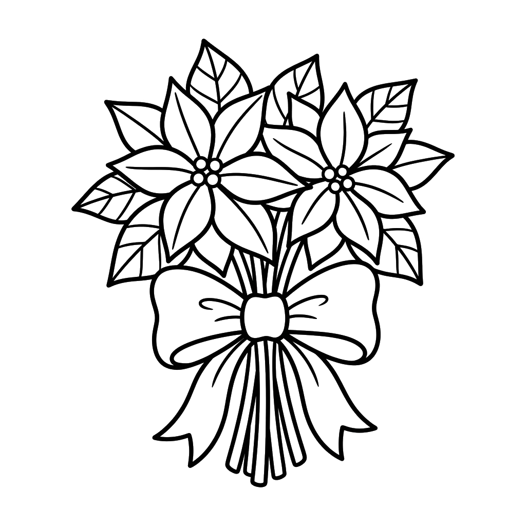 Flor de Pascua páginas para colorear fáciles