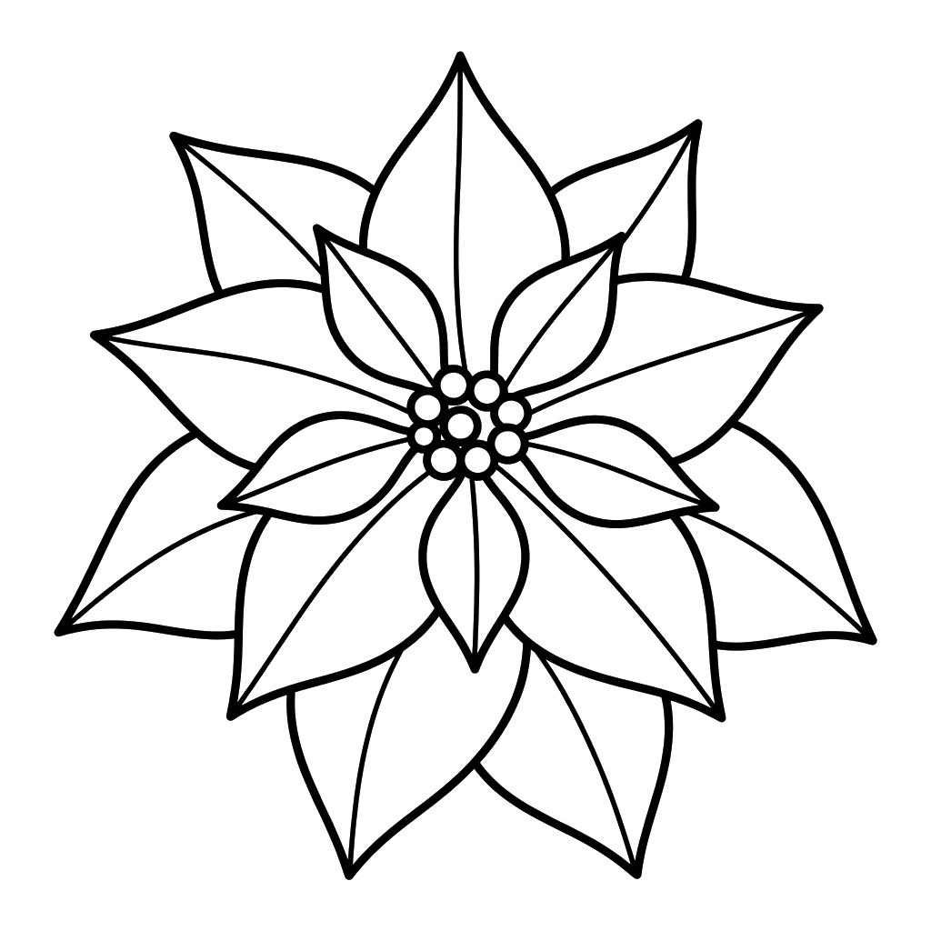 Flor de Pascua páginas para colorear de adornos