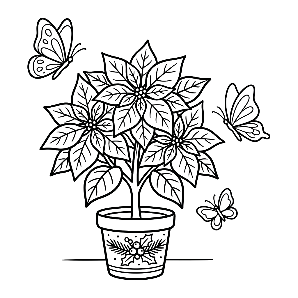 páginas para colorear para adultos Flor de Pascua