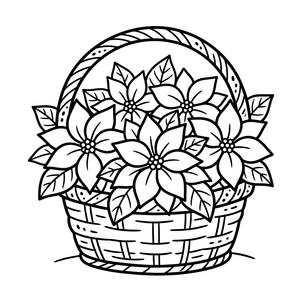 Flor de Pascua páginas para colorear imprimibles