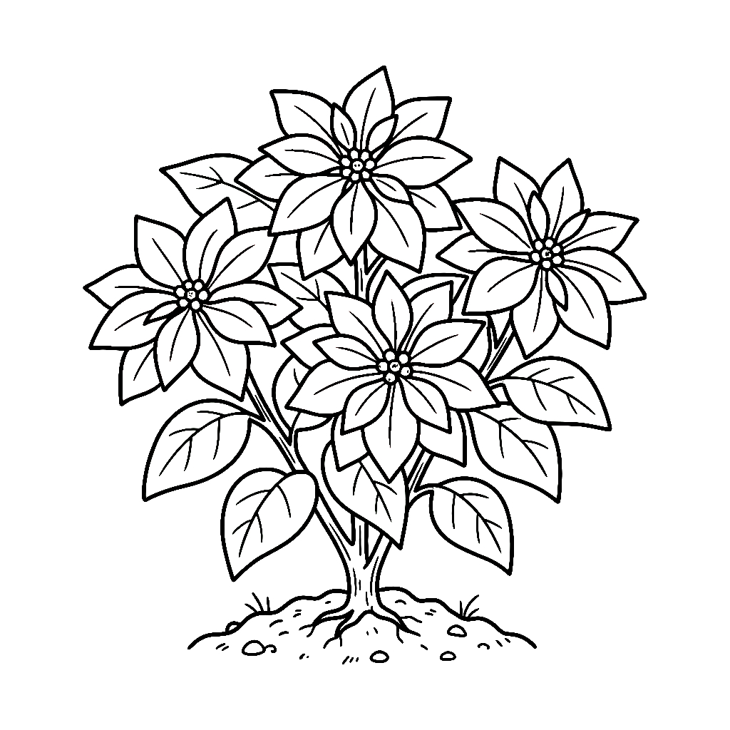 páginas para colorear gratis Flor de Pascua para niños