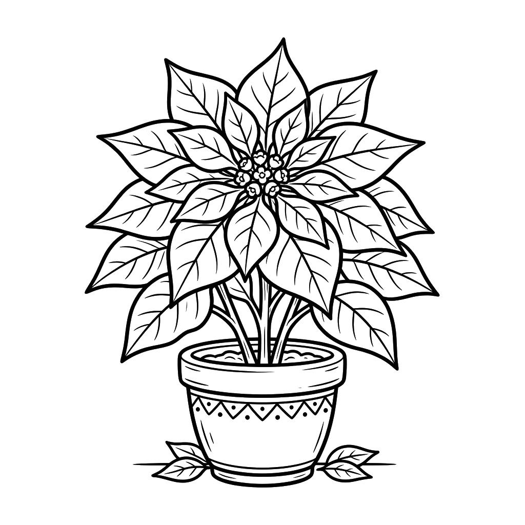 Flor de Pascua páginas para colorear gratis 1