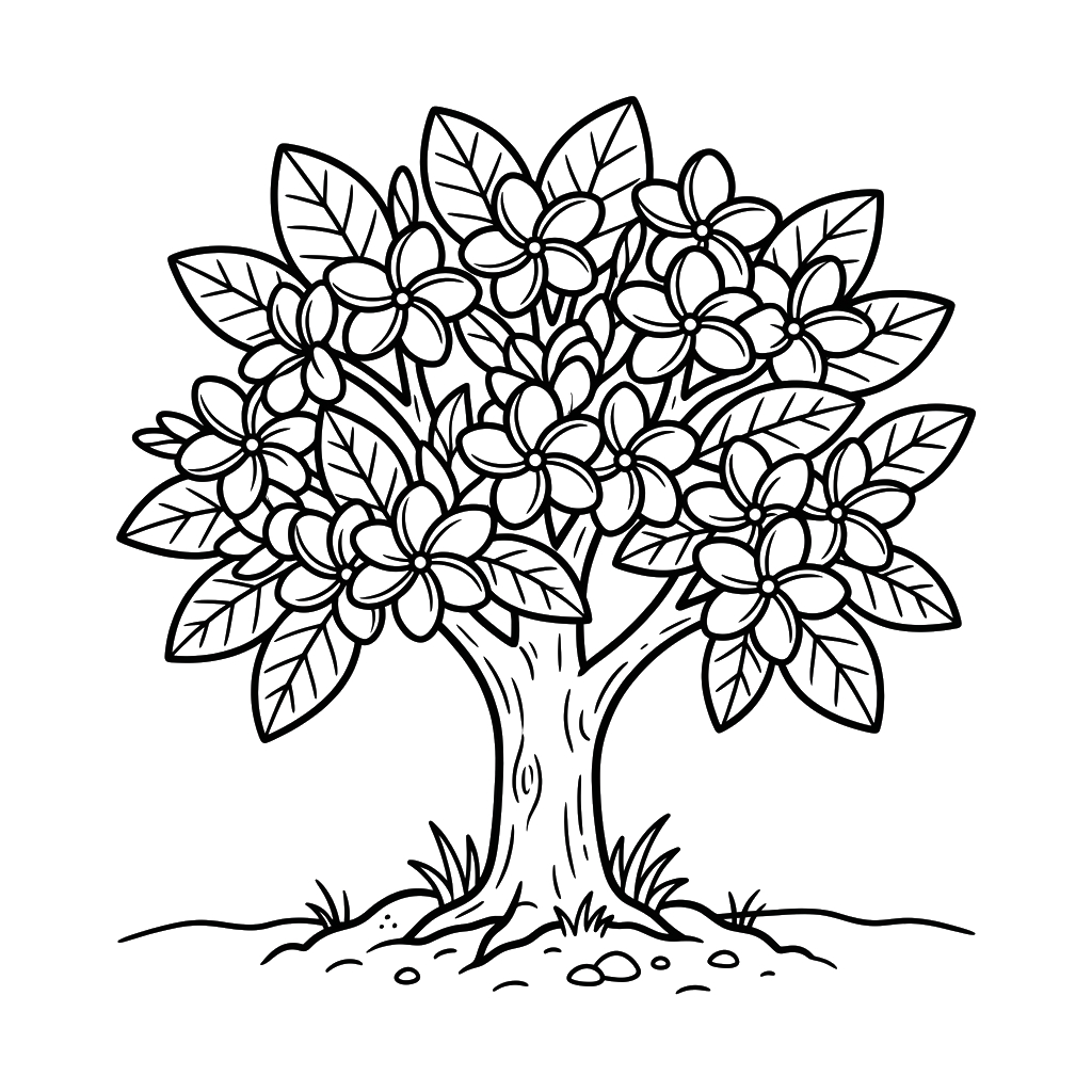Frangipani páginas para colorear para adultos