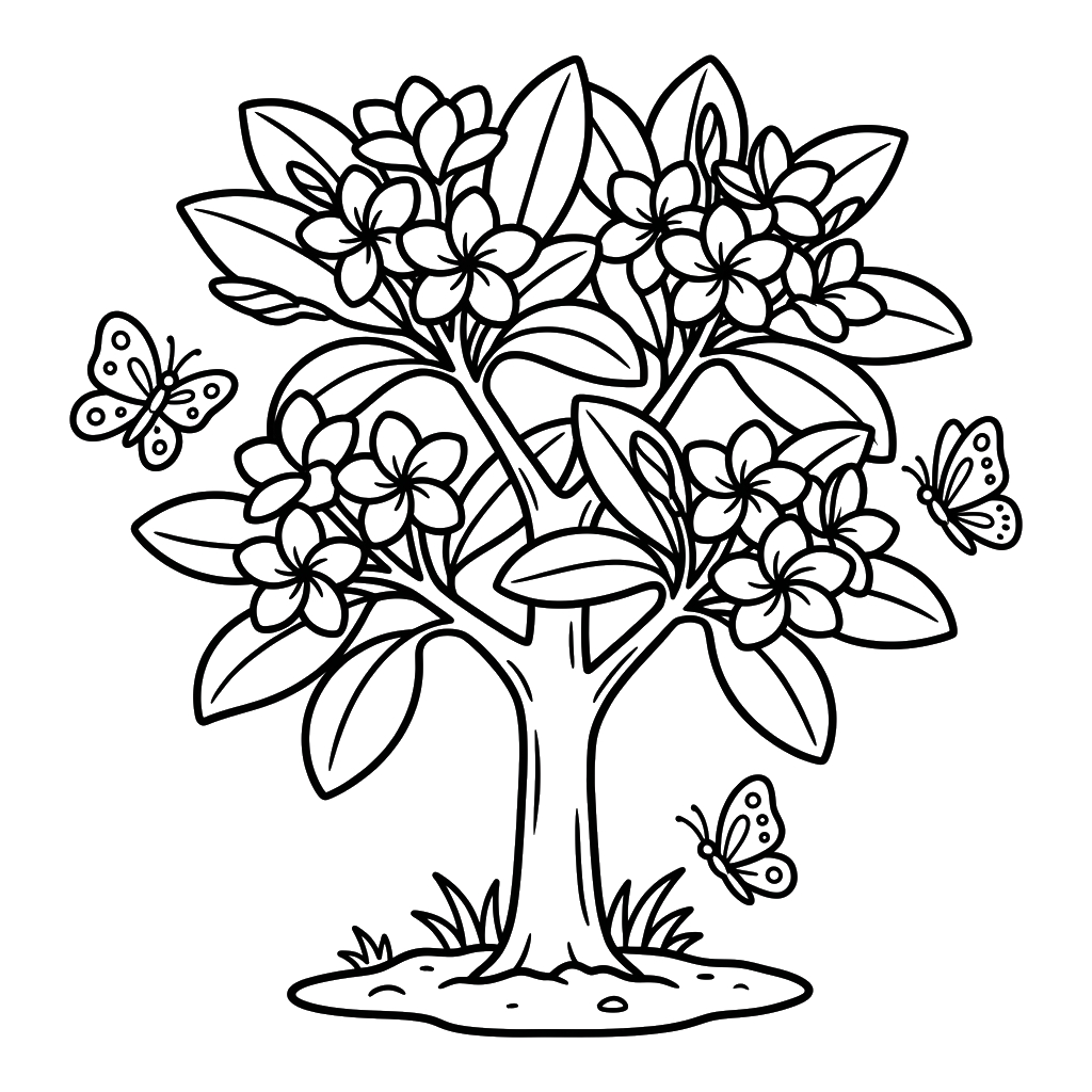 páginas para colorear detalladas de Frangipani para adultos