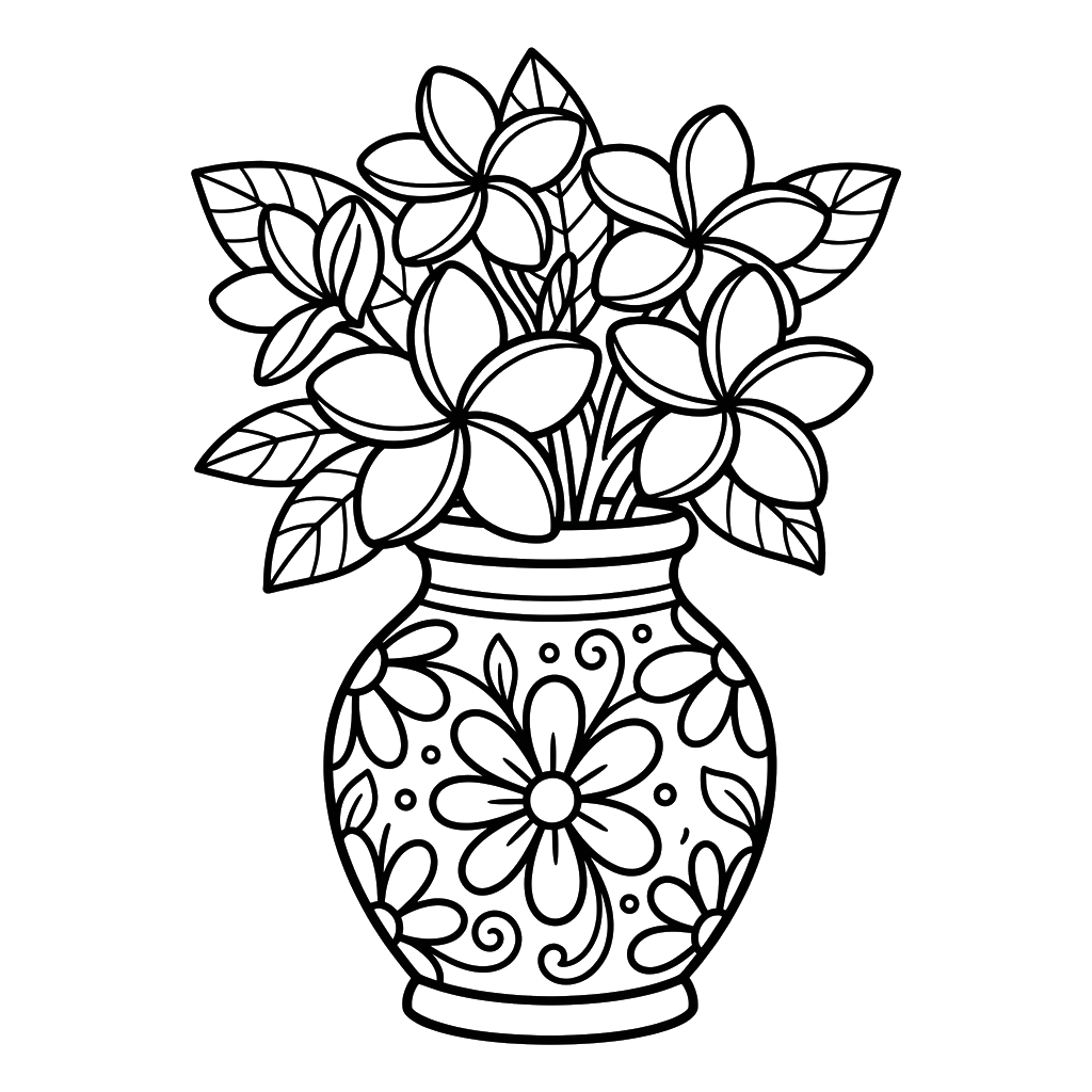 lindas páginas para colorear Frangipani