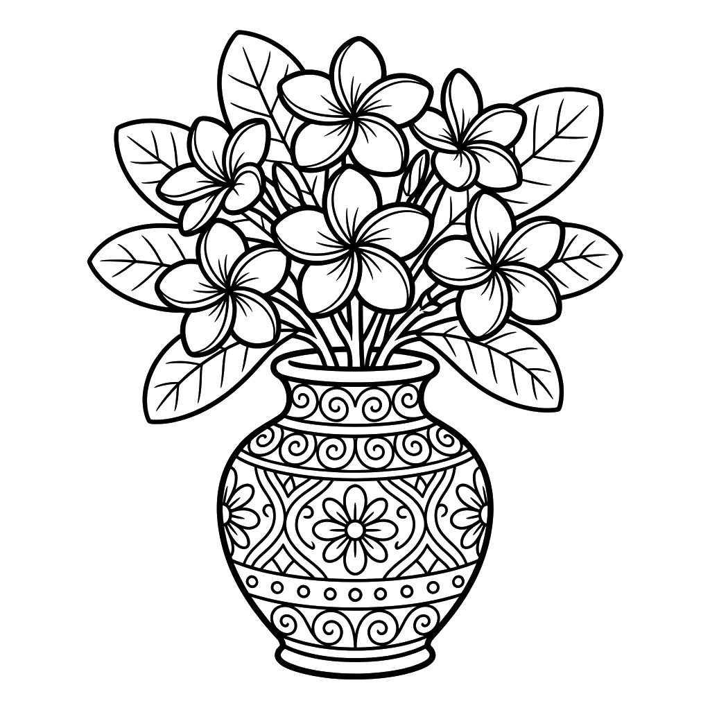 páginas para colorear para imprimir gratis Frangipani