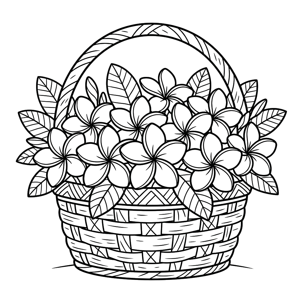Frangipani páginas para colorear fáciles