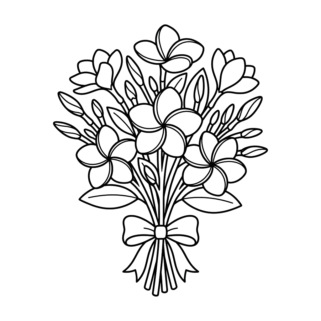 Frangipani páginas para colorear para adultos 1