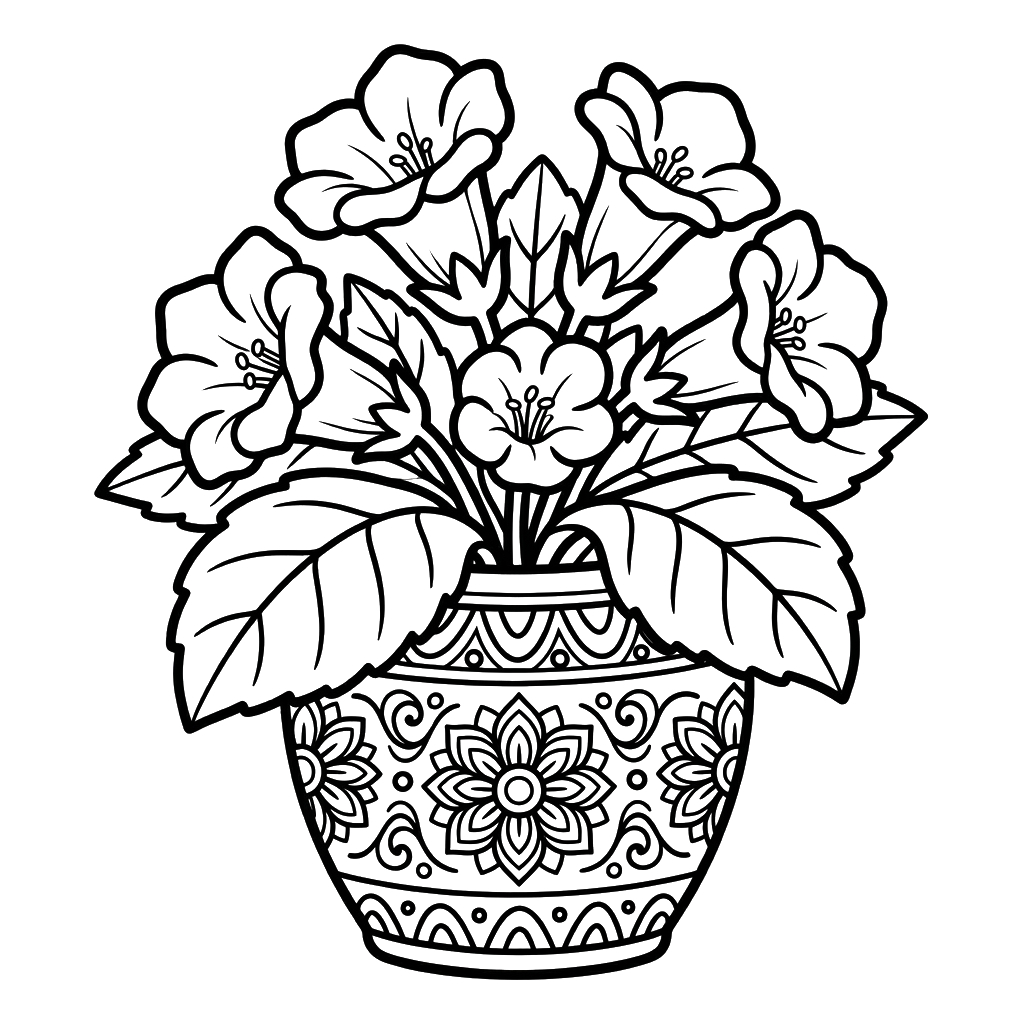 lindas páginas para colorear Gloxinia