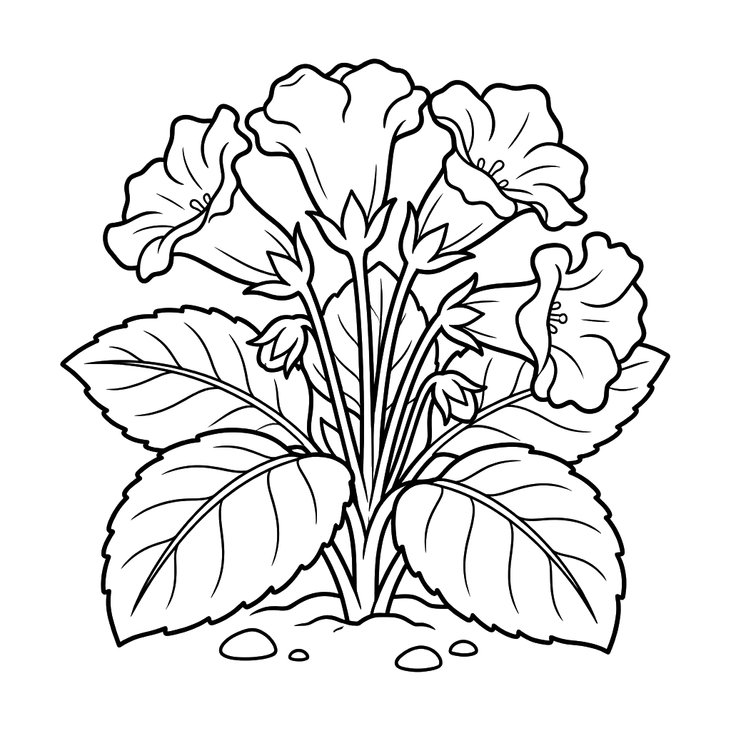Gloxinia páginas para colorear pdf