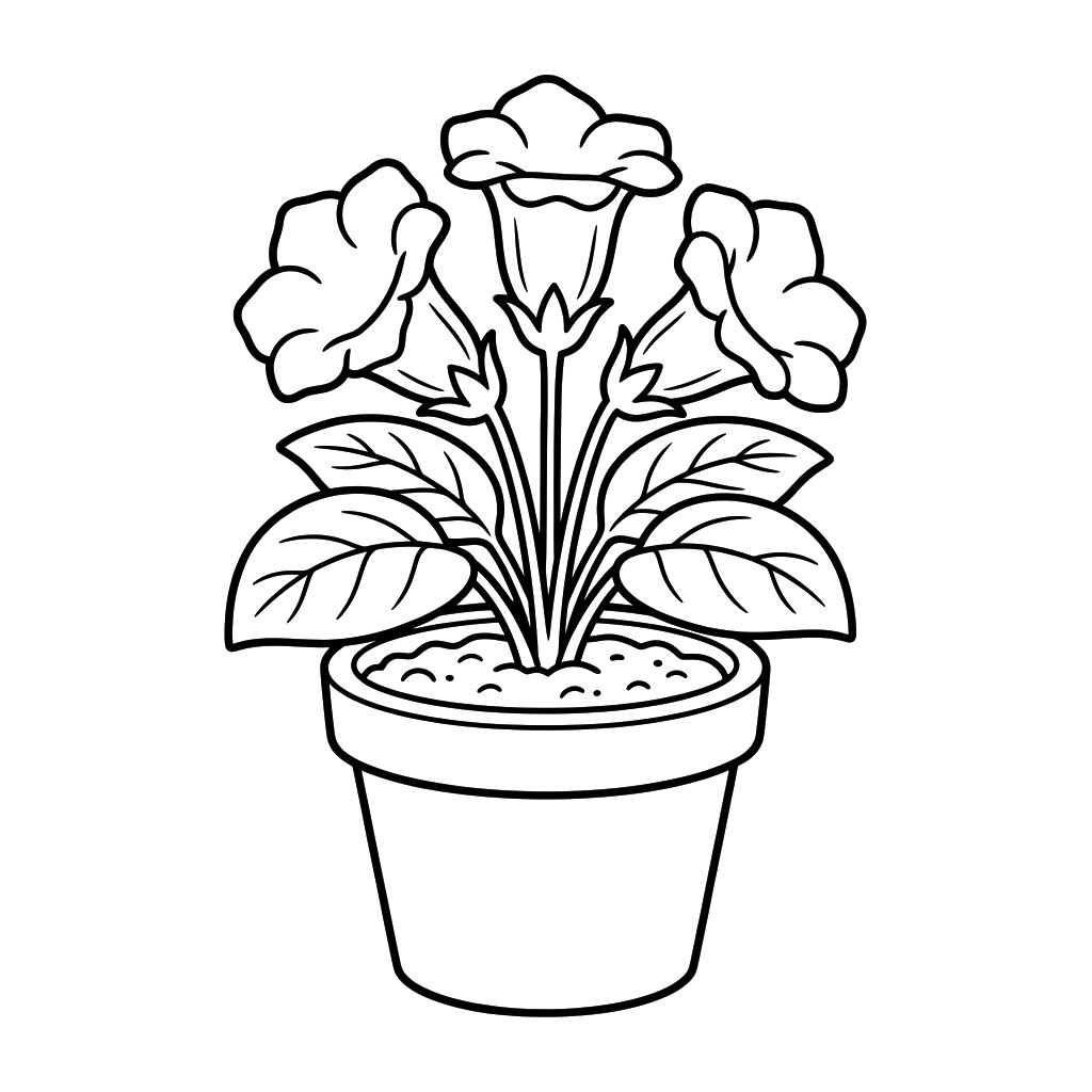 Gloxinia páginas para colorear imprimibles