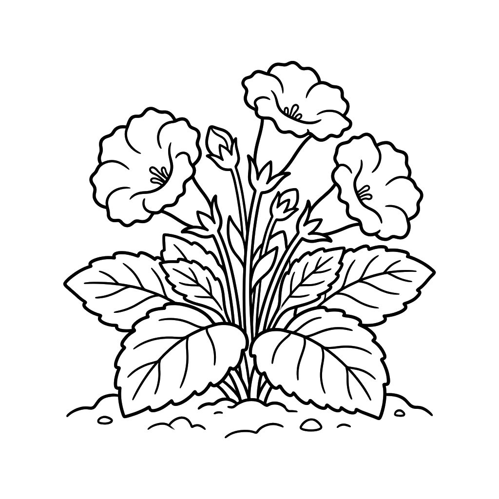 Gloxinia páginas para colorear para adultos pdf 1