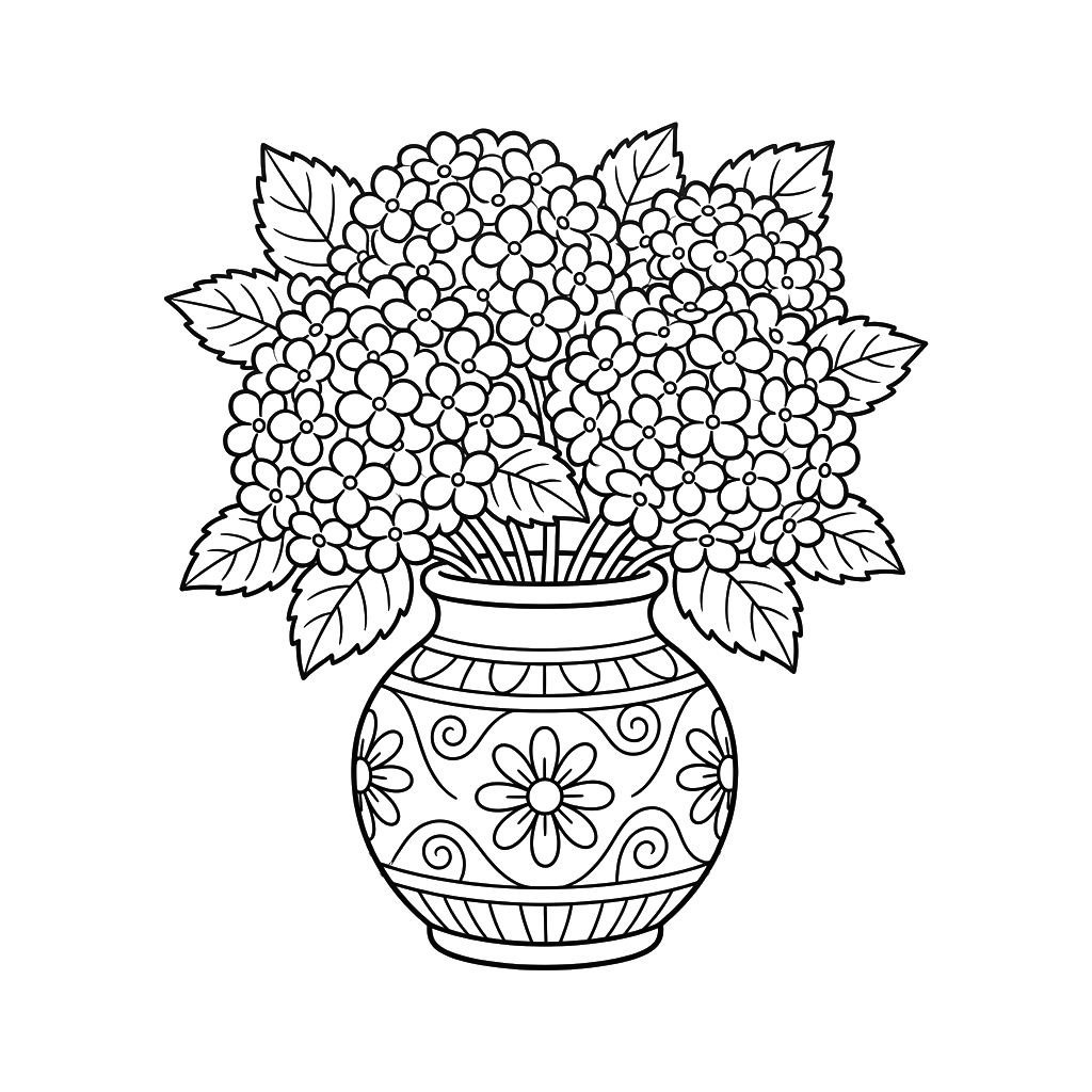 Hortensia páginas para colorear gratis 1