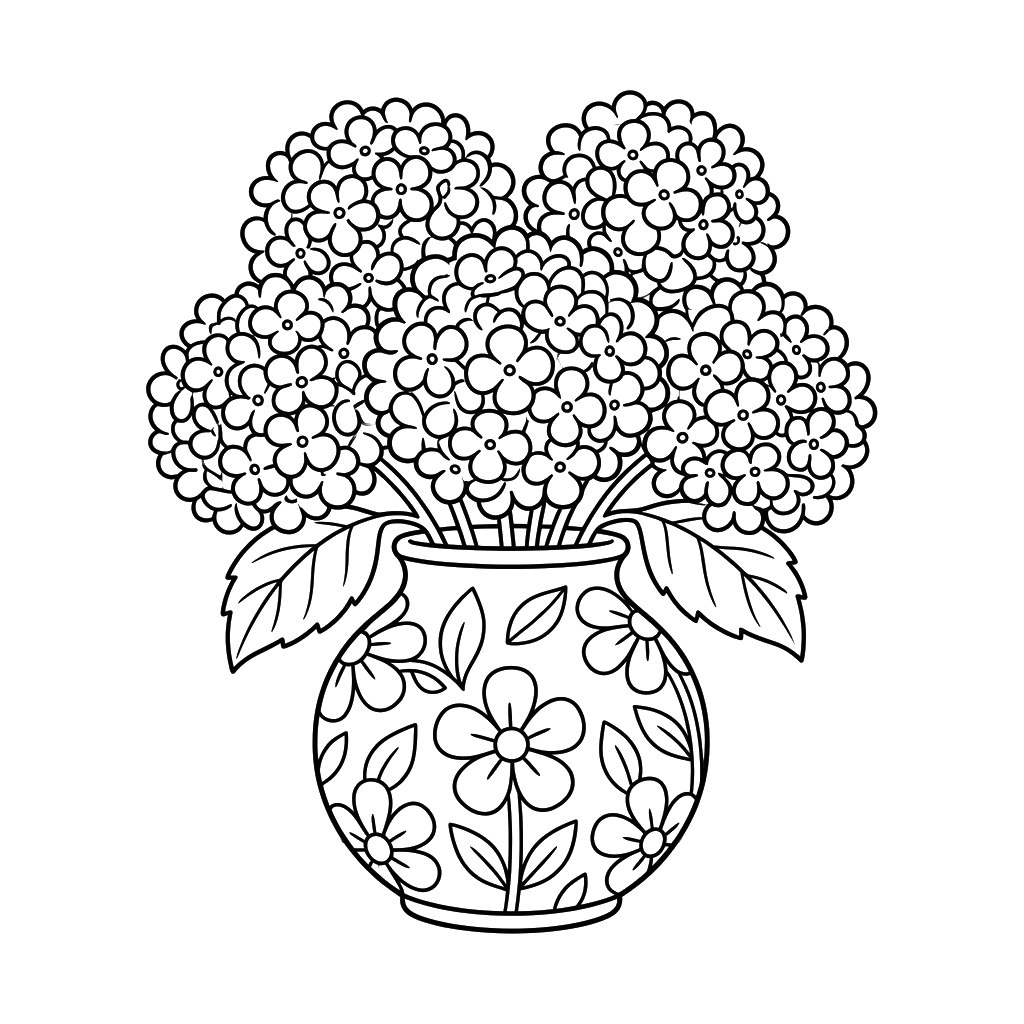 Hortensia páginas para colorear pdf