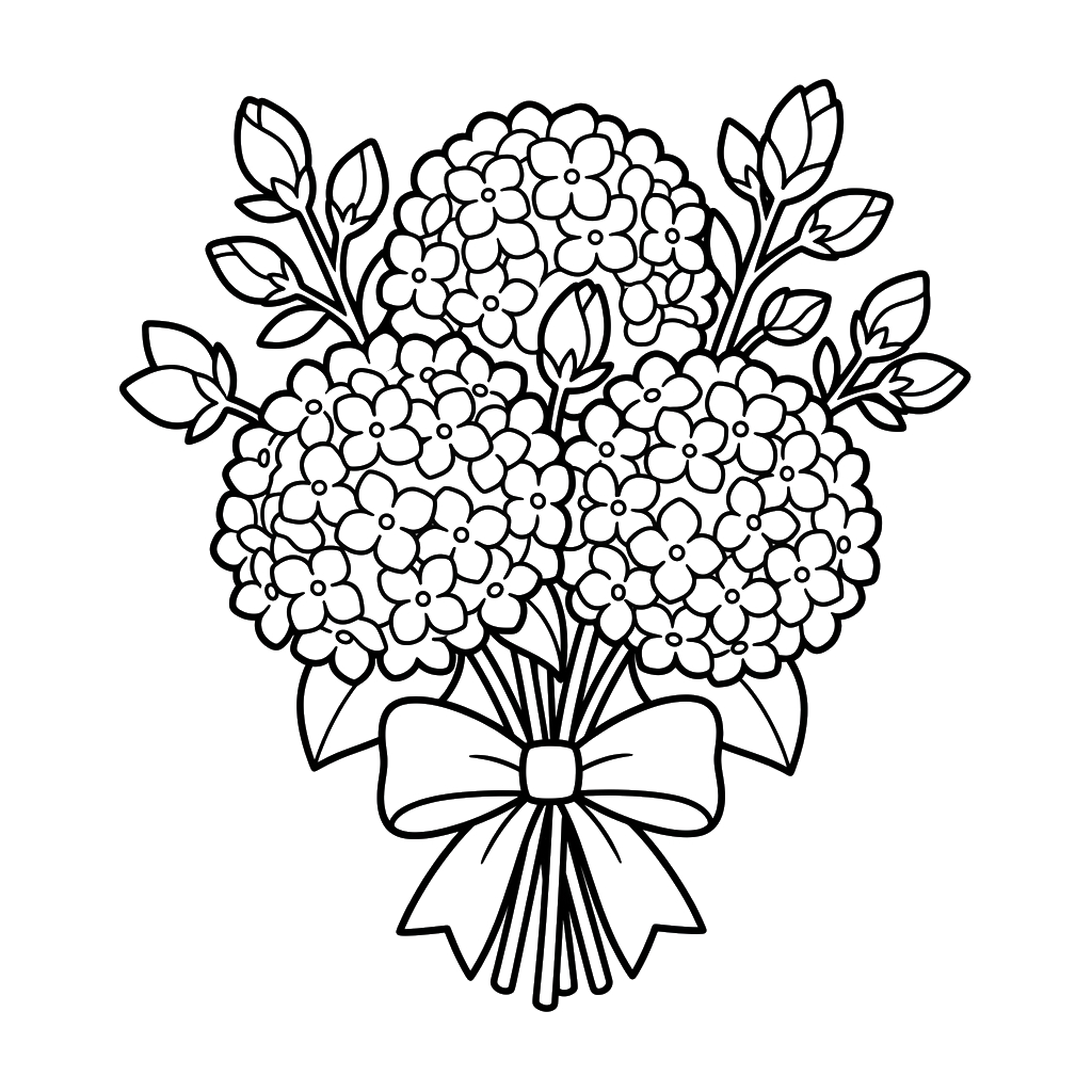 Hortensia páginas para colorear para adultos
