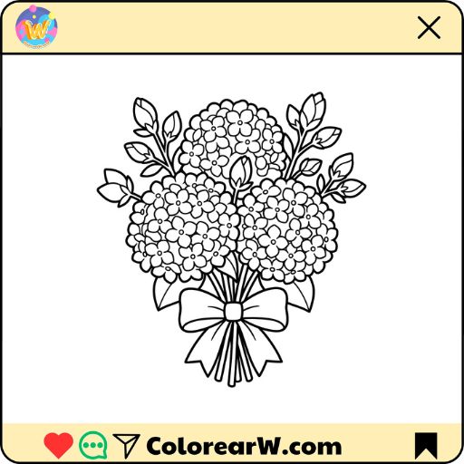 Hortensia para colorear thumbnail