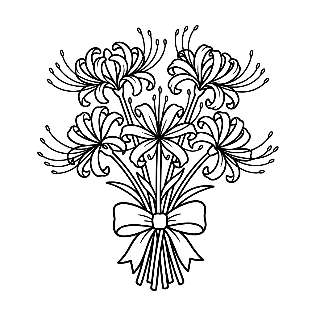 Lirio Araña adornos para colorear