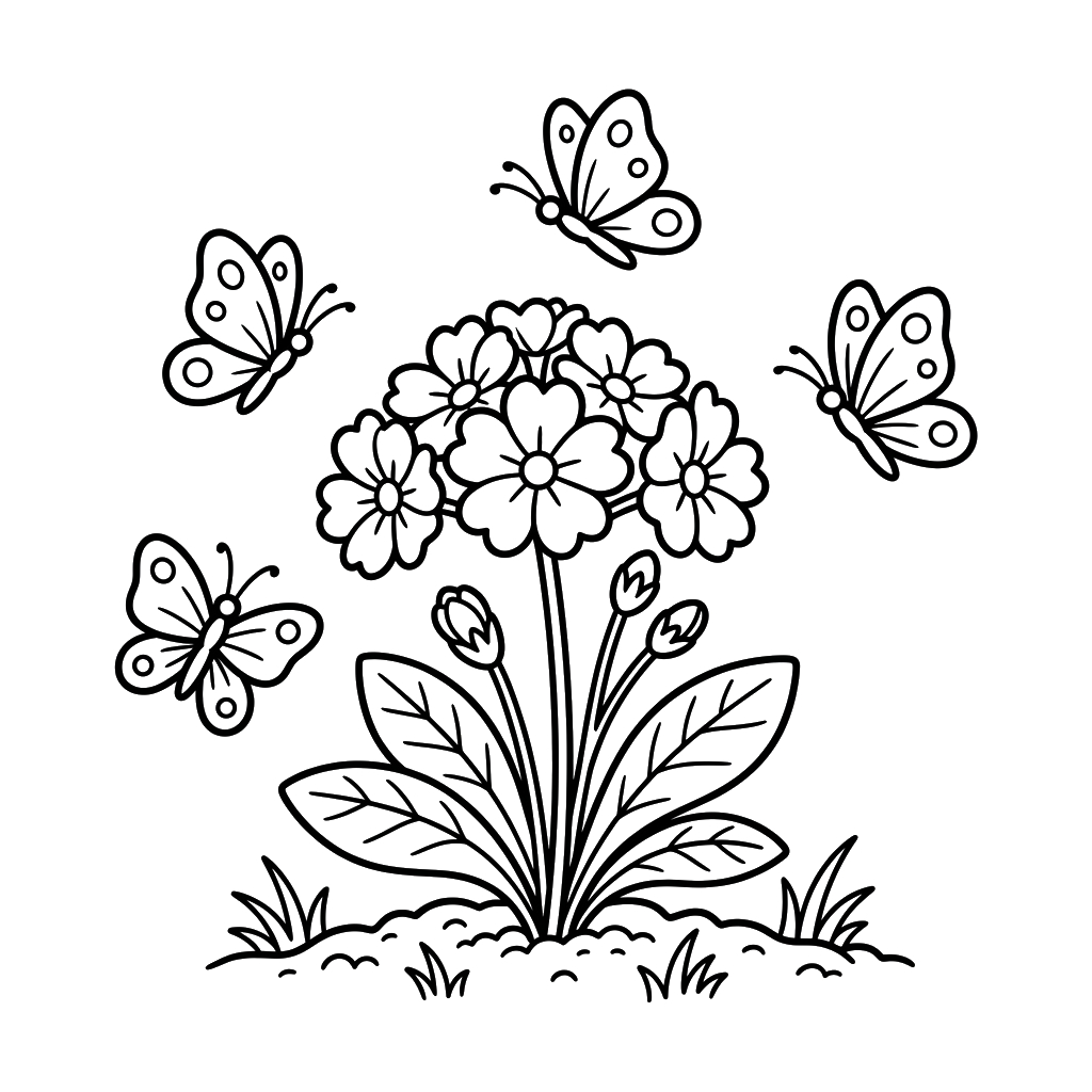 páginas para colorear fáciles de Primavera
