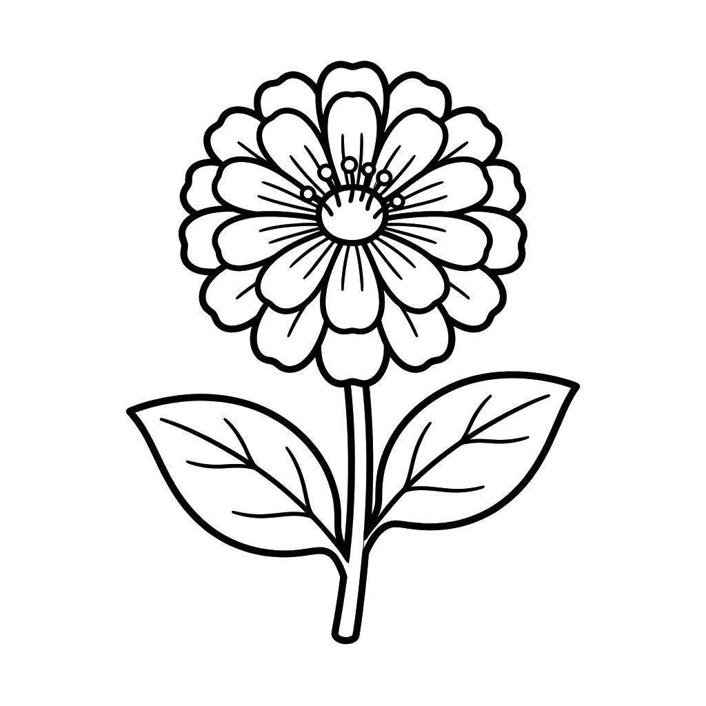 páginas para colorear para niños Zinnia