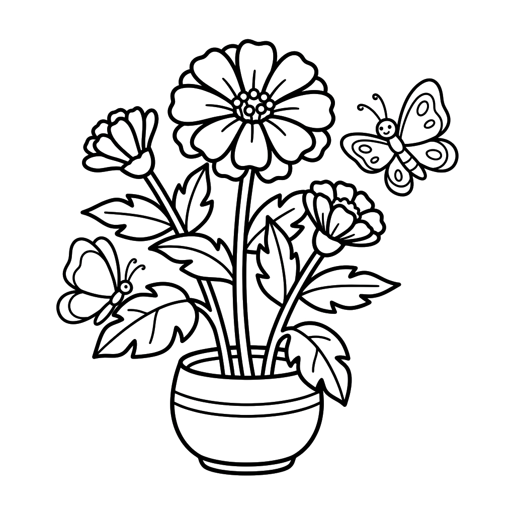 páginas para colorear Zinnia imprimibles