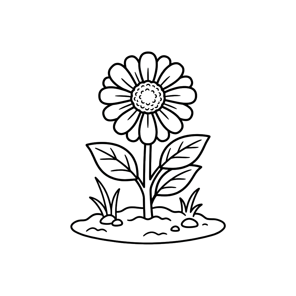 Zinnia páginas para colorear imprimibles
