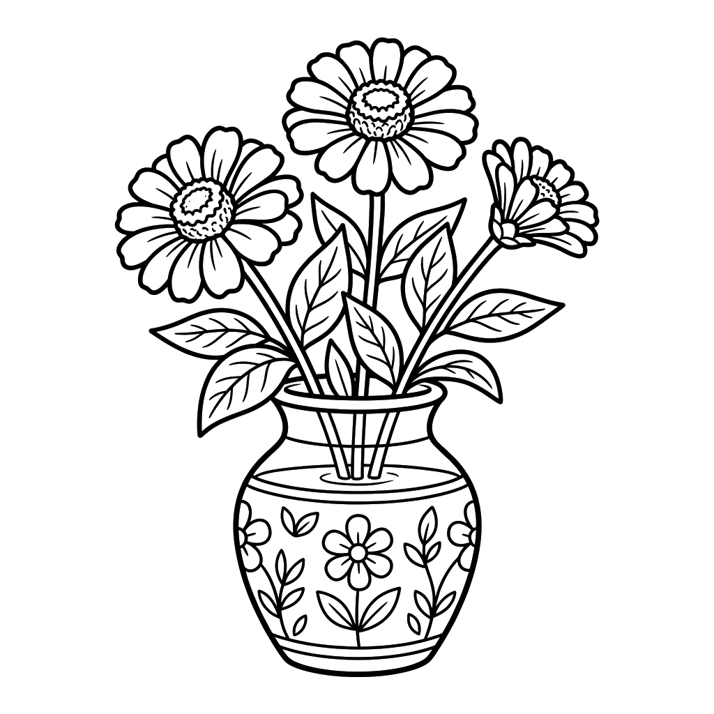 Zinnia para colorear