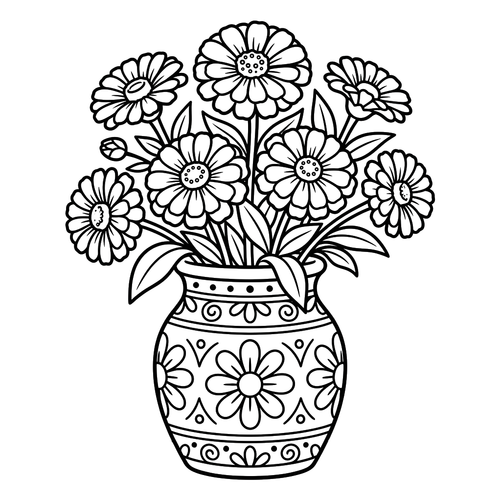 Zinnia páginas para colorear pdf