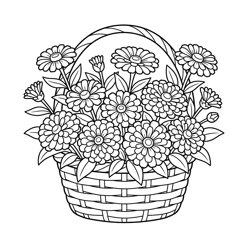 páginas para colorear para niños Zinnia 1