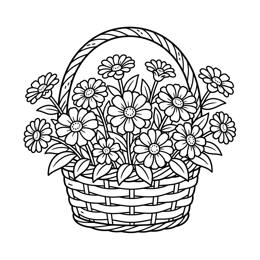 páginas para colorear kawaii lindas Zinnia