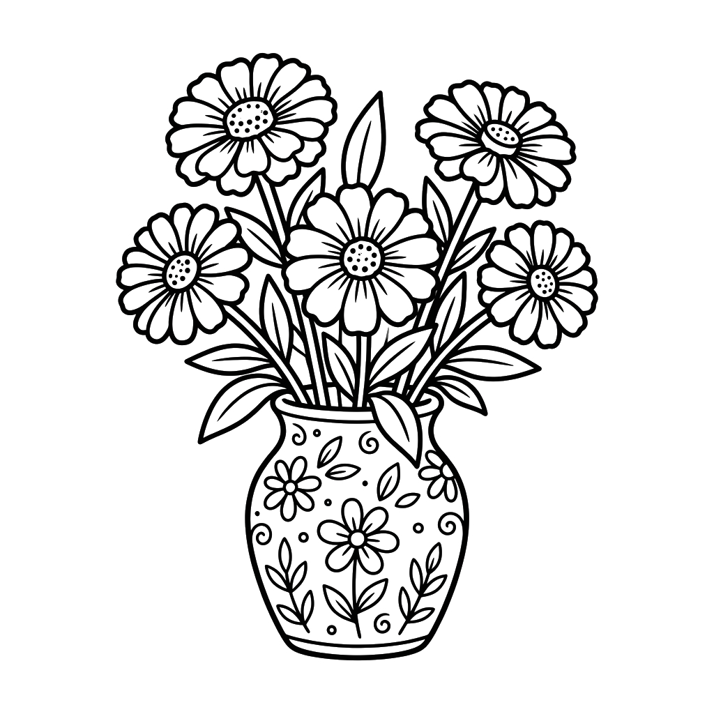 lindas páginas para colorear Zinnia