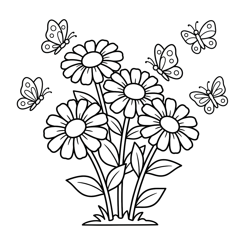 páginas para colorear Zinnia imprimibles gratis