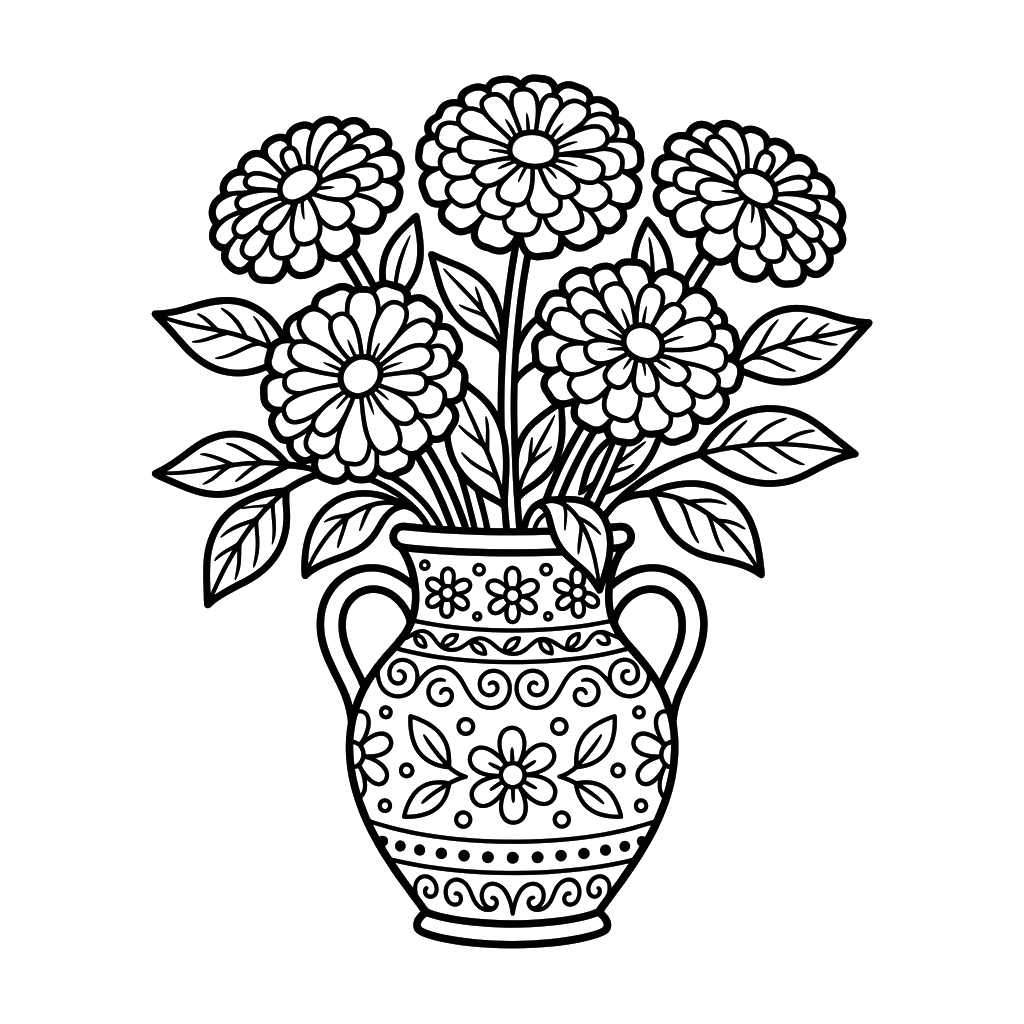 divertidas páginas para colorear Zinnia 1